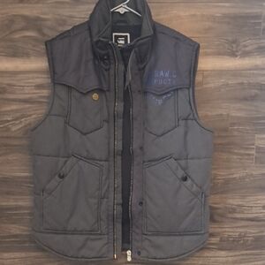 G-Star Raw Denim  " New Colorado " Two-Tone Padded Vest - Gray/Dark Gray Large